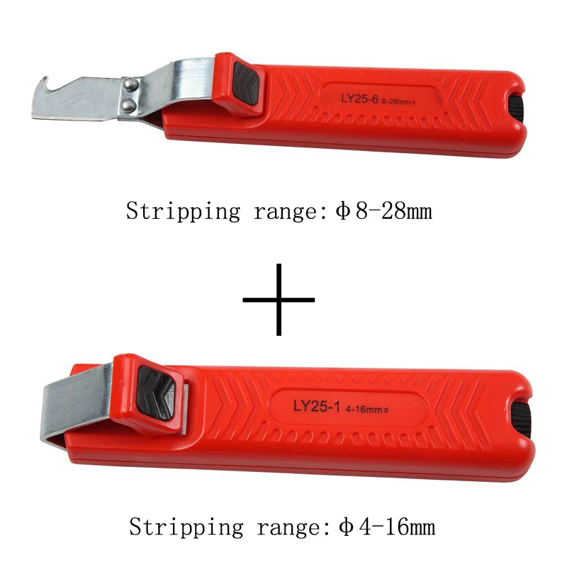 2PCS wire stripper knife PVC,RUBBER cable stripping tool combined round cable - £15.38 GBP
