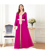 SALE New Pink Moroccan Dubai Kaftans Farasha Abaya Dress Very Fancy Long... - $1,135.27 MXN