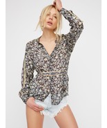 NWT FREE PEOPLE SKYWAY DRIVE-IN FLORAL PRINTED TOP BLOUSE S - £31.92 GBP