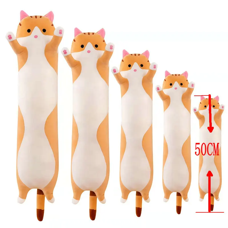 New Arrive 50cm Cute Soft Long Cat Boyfriend Plush Toys Stuffed Pause Office Nap - £12.42 GBP