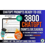 3800 ChatGPT Prompts for Teachers, Classroom Management, Lesson Planning, - £3.38 GBP