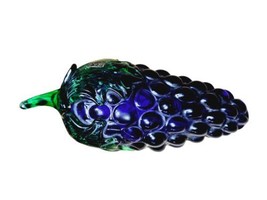 MIKASA Czech Republic Cobalt Green Grape Sculpture Paperweight 11&quot; - £61.13 GBP