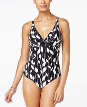  NEW Anne Vines Underwire One Piece Swimsuit size 8 Black White - £38.76 GBP