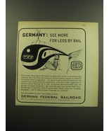 1959 German Federal Railroad Ad - Germany: See more for less by Rail - £14.55 GBP