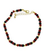 18k Gold Plated Evil Eye Protection Bracelet Beaded Red Black Bracelet W... - $21.73 CAD