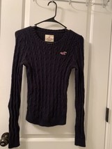 Hollister California Women&#39;s Juniors Blue Knit Sweater Round Neck Size Small  - £29.76 GBP