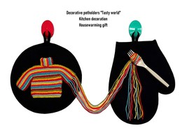 Decorative pot holders &quot;Tasty world&quot;. Kitchen decoration Or Tutorial PDF... - $95.03 MXN+