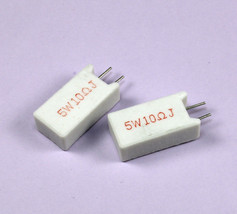 10pcs RGA Radial Sand Resistor 10 ohm, 5 watt,  5% tolerance, 25 X 13 X 9mm - $8.75