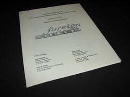 1994 FOREIGN STUDENT Movie Press Kit Production Notes Silvio Berlusconi - £12.57 GBP