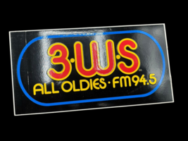 3WS Sticker Radio Station All Oldies FM 94.5 Pittsburgh 1990&#39;s - $10.00
