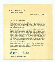 C &amp; E Marshall Co Chicago Illinois Letter 1938 Watch Making Supplies - $15.84