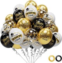 62 Pack Black and Gold New Year Balloons 2026, 12 Inch NYE Party Decorat... - $24.99
