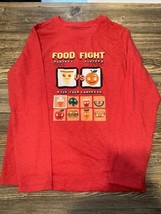 Food Fight Shirt Boys Medium 8/10 Cat &amp; Jack Red. NWOT. F - £4.19 GBP