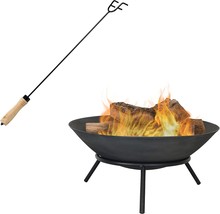 Sunnydaze 22-Inch Wood-Burning Cast Iron Fire Pit Bowl And 26-Inch Steel - £111.37 GBP