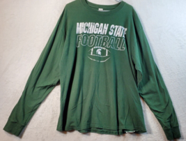 NCAA Michigan State Spartans Hanes T Shirt Mens XL Green Cotton Logo Football - £10.45 GBP