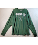 NCAA Michigan State Spartans Hanes T Shirt Mens XL Green Cotton Logo Foo... - £10.29 GBP