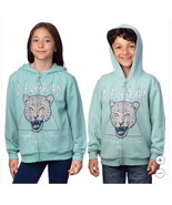 Def Leppard Boys Girls Hoodie Green Rock Band Pockets Full-Zip Relaxed Fit - $747.09 MXN