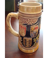 Vintage KING unlidded Stein with German cities coats, 7 &quot;ORIGINAL - $34.65