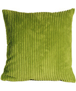 Wide Wale Corduroy 22x22 Green Throw Pillow, with Polyfill Insert - £35.93 GBP