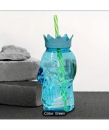 Crown Skull Water Bottle Blue Green - $12.86