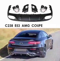 E53 Style Rear Diffuser &Exhaust Tips for Mercedes E Coupe C238 AMG Bumper17-19 - $794.80