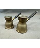 Vintage Collection Coffee Cezve Ibrik Turkish Greek Arabic Brass Pot Ant... - $44.26
