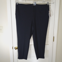 Worthington Pants Size 20W Slim Fit Black Ankle Trousers Pockets Stretch NEW - $19.95