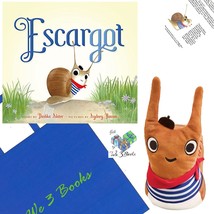 Escargot by Dashka Slater Hardcover, MerryMakers Snail Plush, with Snail Fact Sh - £35.83 GBP