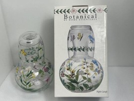 Hand Painted Bedside Carafe w/Glass Flowers &amp; Butterflies New In Box Botanical - £16.43 GBP