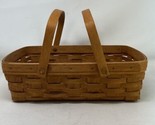 Longaberger Handwoven Wood Basket VTG 1992 Rectangle 14x10x4 Two Handle ... - $50.45