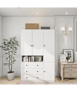 Wardrobe Closet with 3 Doors Armoire, Storage Cabinet with 2 Drawers, White - $419.99