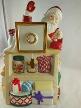 Lenox Musical Cookie Jar Santa with Toys Candy Camera Holiday Village 11... - $39.59