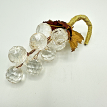 Vintage Faceted Acrylic Crystal Grape Cluster Christmas Tree Ornament MCM Gold - £10.93 GBP