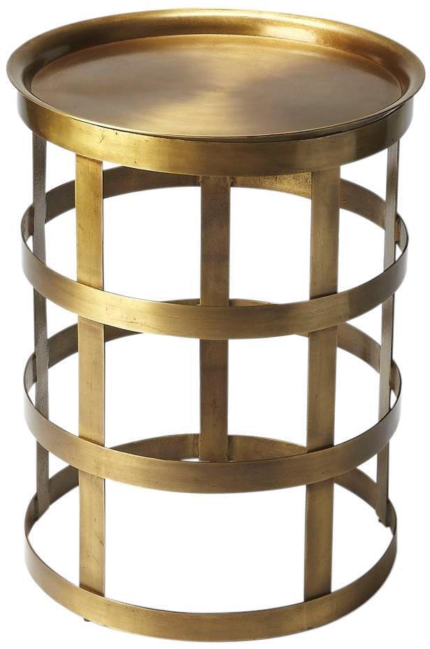 Primary image for End Table Side Industrial Gold Distressed Iron