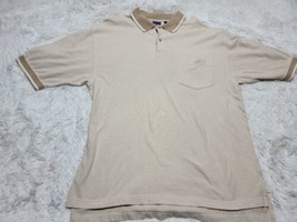 Pendleton Short Sleeve Pocket Polo Beige Brown Waffle Style Cotton L Golf Shirt  - £8.81 GBP