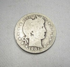 1901-O Silver Barber Quarter AG Coin AK692 - £38.01 GBP