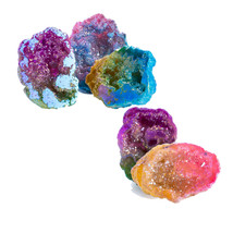 Gemstone Mini Rainbow Aura Geode - £12.26 GBP