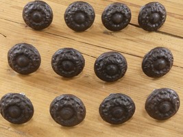 12 Ornate Drawer Knobs Pulls Handles Rustic Cast Iron Kitchen Cabinet Flower - £19.97 GBP