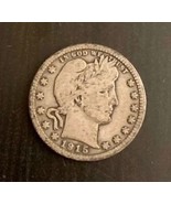 1915-D 25C Barber Silver Vintage Quarter Minted Denver Colorado United S... - $61.10 CAD