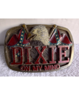 Vintage Dixie on My Mind Metal Belt Buckel C1  1041  USA - $32.09 CAD