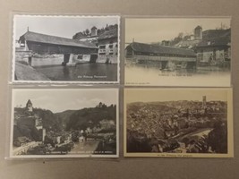 Vintage Lot Of 4 Fribourg Switzerland Postcards Carte Postale Bridge Alpes - £13.92 GBP