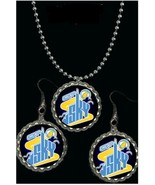 Chicago Sky WNBA Womens Basketball  earrings &amp; necklace set great gift - $201.38 MXN