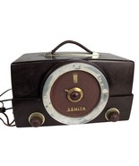 Vintage 1950s Mid Century Zenith AM/FM H725 Bakelite Tube Radio Tested W... - €73,57 EUR