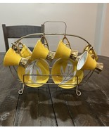 Vintage Napco Tea Set Yellow Gold Rack Leaf Saucer 4ZD-5415 Porcelain Se... - $208.11 CAD