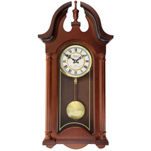 Bedford Clock Collection Delphine 27 Inch Mahogany Chiming Pendulum Wall Clock - £274.93 GBP