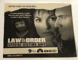 Law &amp; Order SVU Chris Meloni Tv Guide Vintage Print Ad Mariska Hargitay Tpa16 - £5.49 GBP