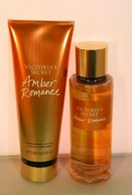 Victoria&#39;s Secret AMBER ROMANCE Body Mist (8.4 fl oz) + Lotion (8 fl oz) New - £22.45 GBP