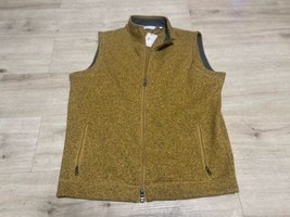 Peter Millar Crown Sweater Fleece Vest Dijon Sweater Men&#39;s Large $150 Br... - £53.57 GBP