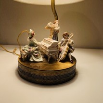 Dresden Lamp Playing Music 19th Century Piano Flute Cello Porcelain Figu... - $385.11