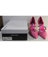 Womens 8.5M Nine West Medium Pink Metallic Straps Faux Suede Pumps Heels - $39.40 CAD